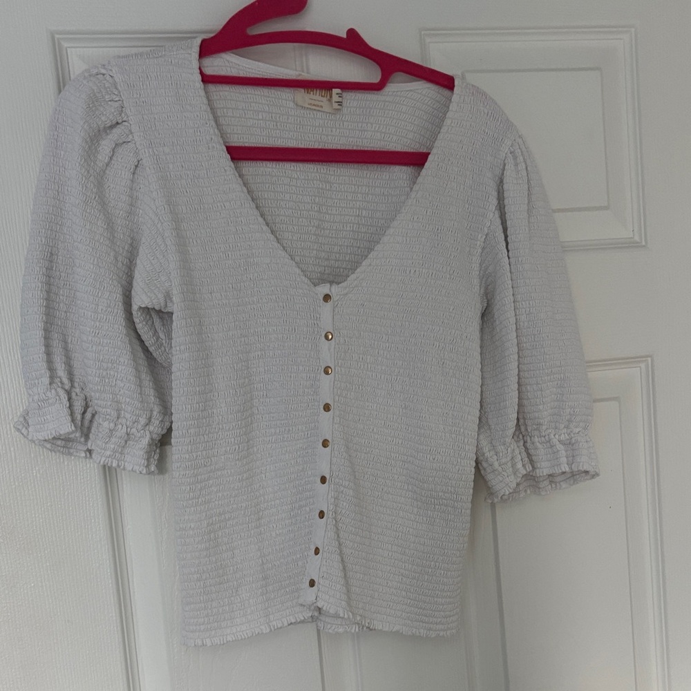 Nation LTD Cream Button-Up Blouse